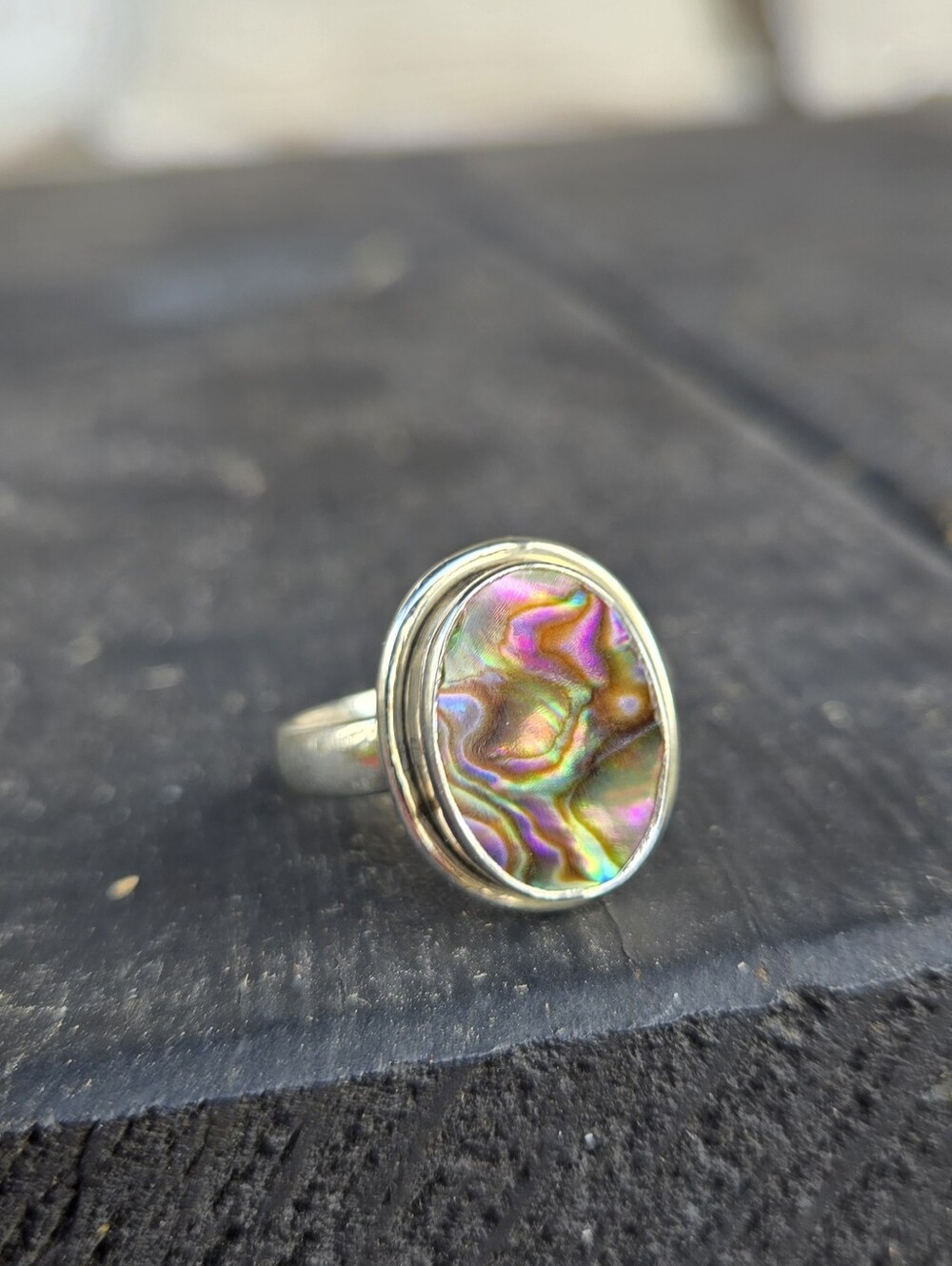 Sundance Abalone Solid Sterling Ring 6.5
